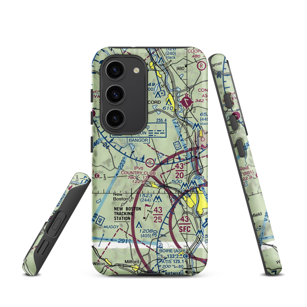 Country Club Air Park (NH88) VFR Sectional Samsung Phone Case Samsung Galaxy S23 model shown