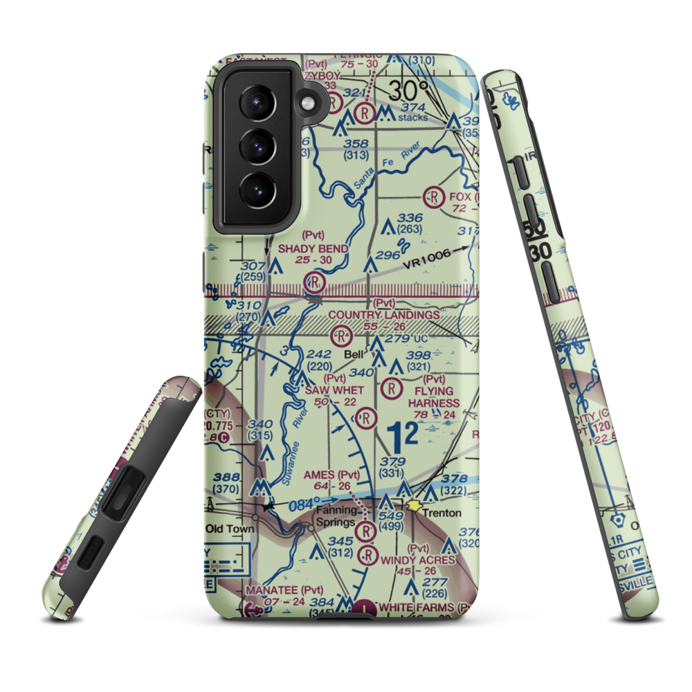 Country Landings Airport (86FD) VFR Sectional Samsung Phone Case Samsung Galaxy S21 Plus model shown