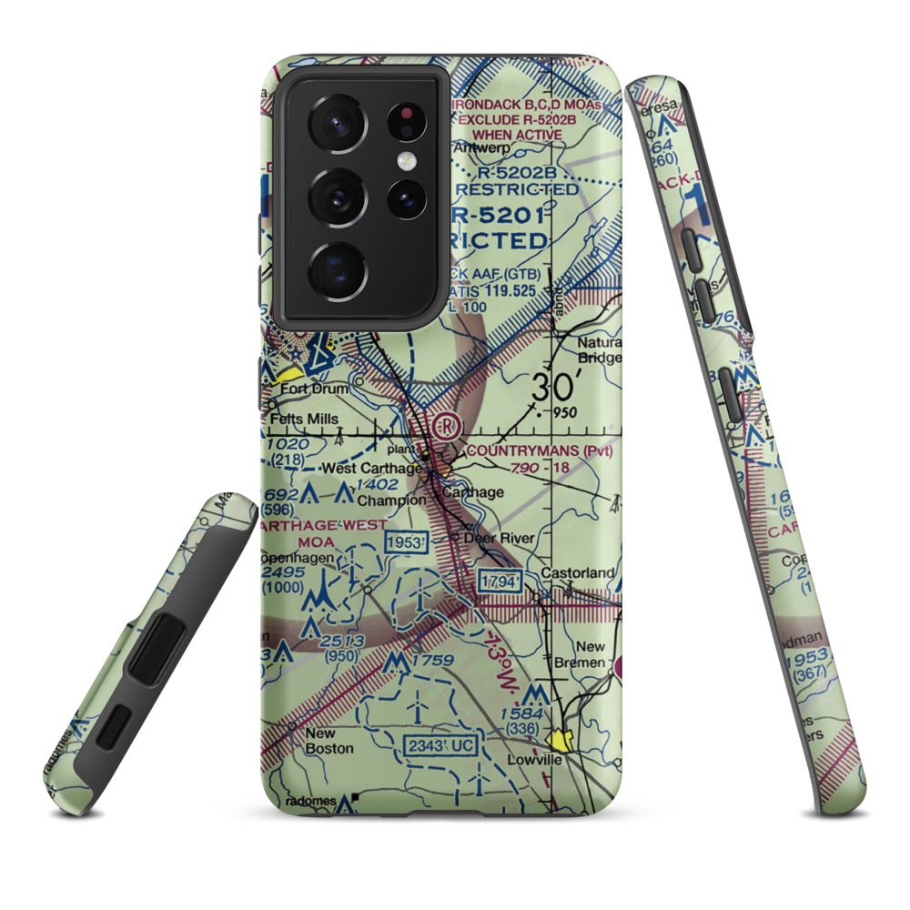 Countryman's Landing Strip (NK01) VFR Sectional Samsung Phone Case Samsung Galaxy S21 Ultra model shown