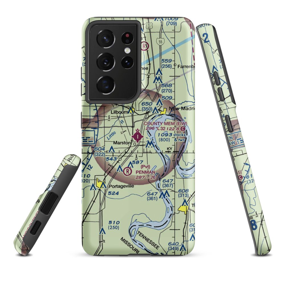 County Memorial Airport (EIW) VFR Sectional Samsung Phone Case Samsung Galaxy S21 Ultra model shown