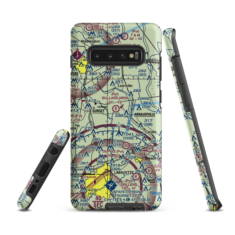 Couvillion Airport (22LS) VFR Sectional Samsung Phone Case Samsung Galaxy S10 Plus model shown