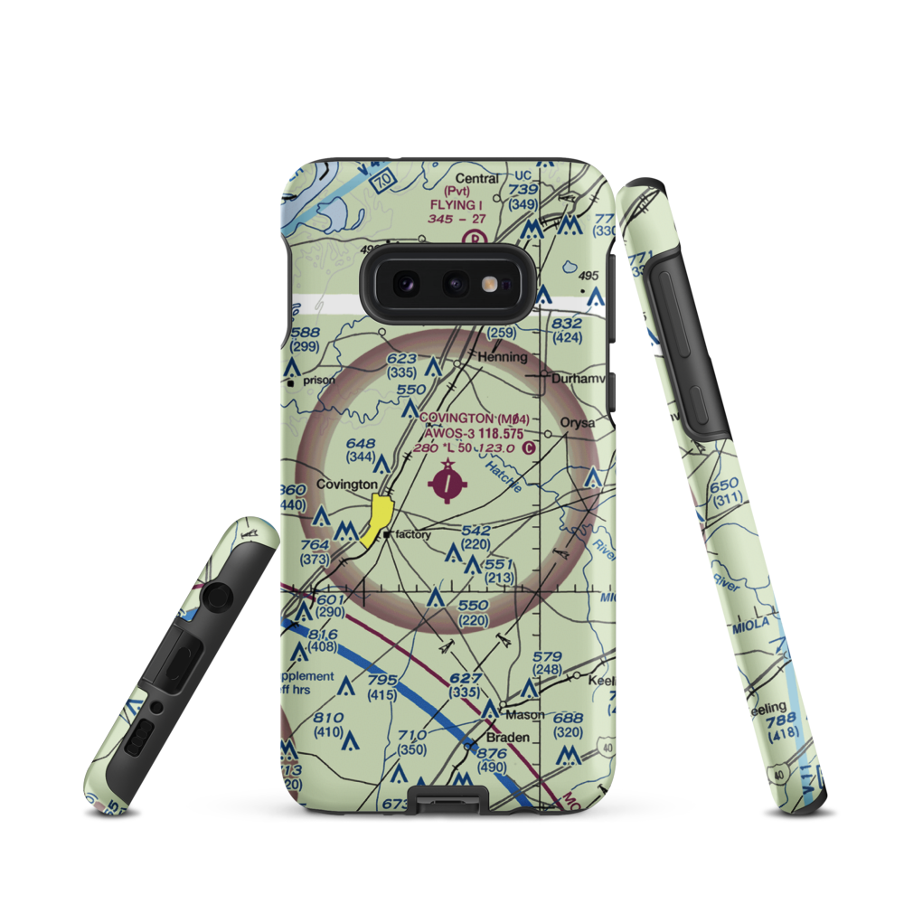 Covington Municipal Airport (M04) VFR Sectional Samsung Phone Case Samsung Galaxy S10e model shown