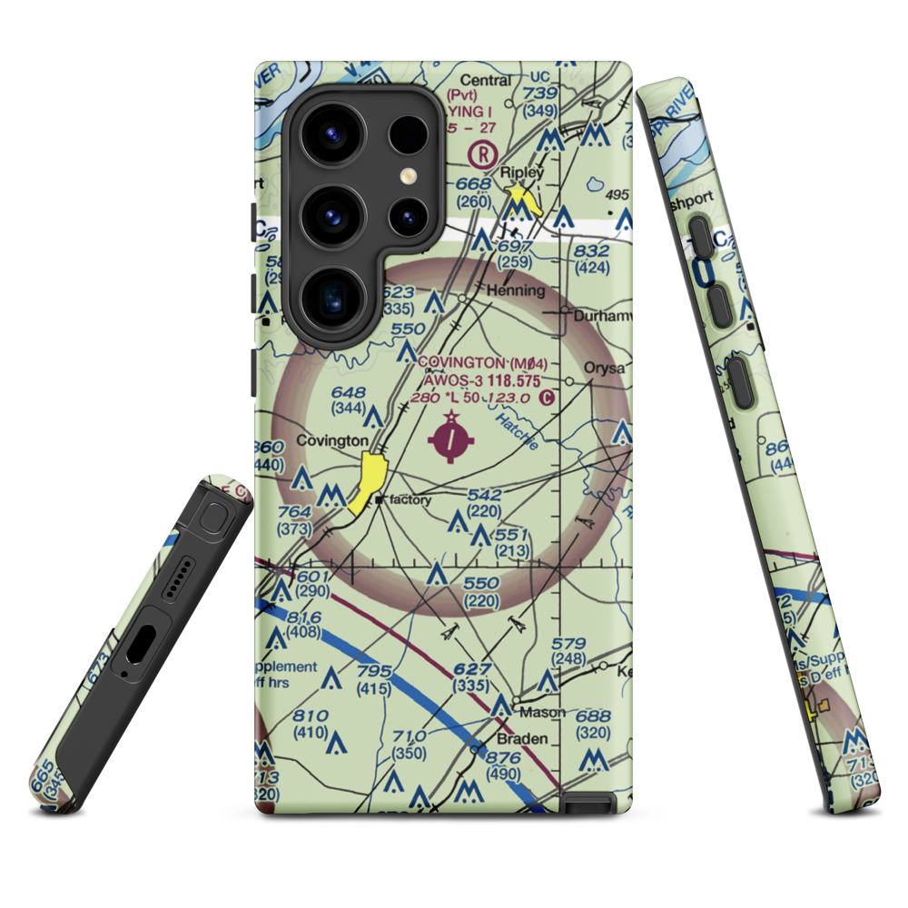 Covington Municipal Airport (M04) VFR Sectional Samsung Phone Case Samsung Galaxy S24 Ultra model shown