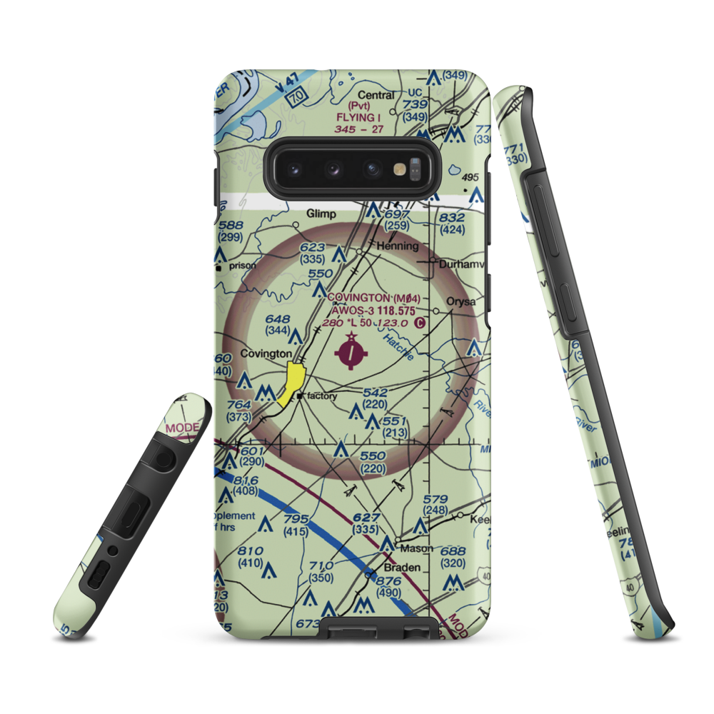 Covington Municipal Airport (M04) VFR Sectional Samsung Phone Case Samsung Galaxy S10 Plus model shown