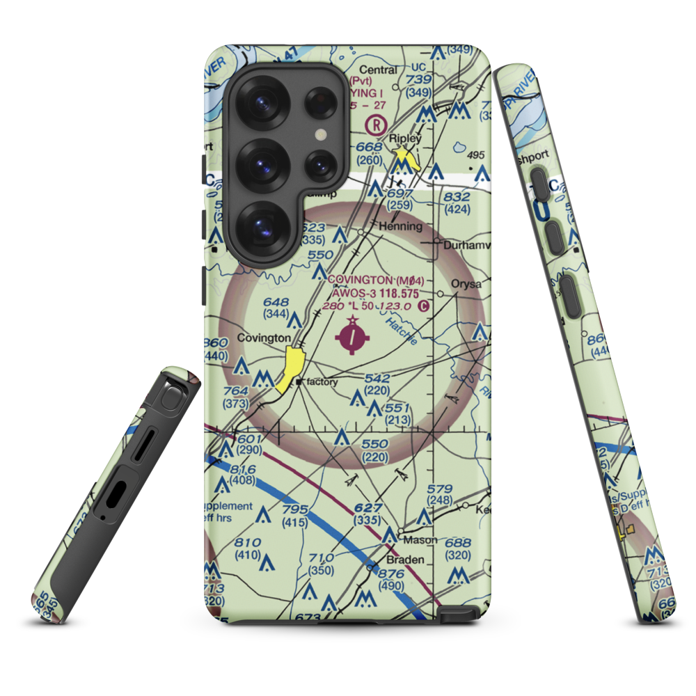 Covington Municipal Airport (M04) VFR Sectional Samsung Phone Case Samsung Galaxy S25 Ultra model shown