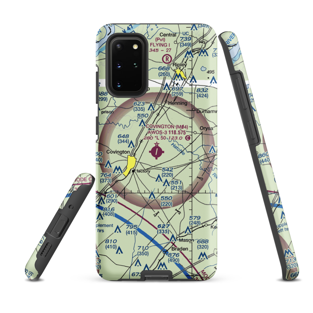Covington Municipal Airport (M04) VFR Sectional Samsung Phone Case Samsung Galaxy S20 Plus model shown
