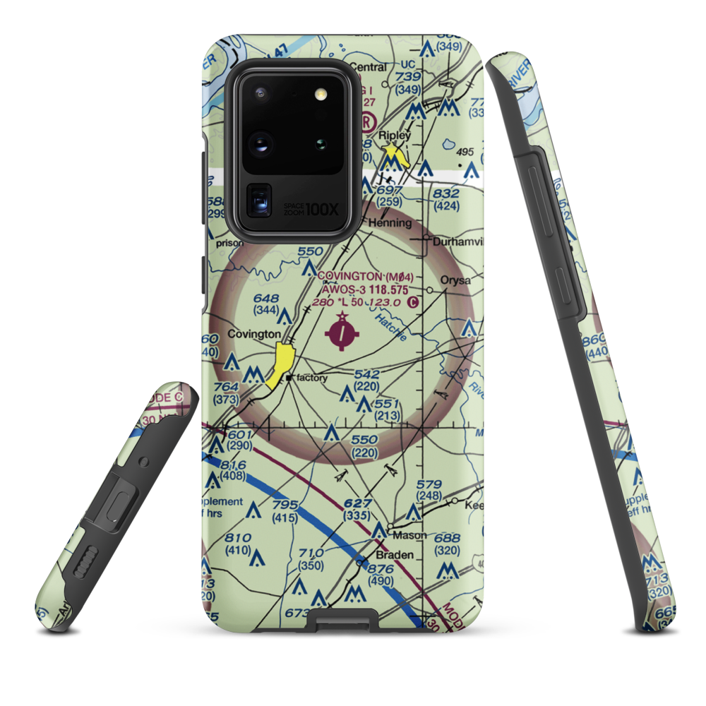 Covington Municipal Airport (M04) VFR Sectional Samsung Phone Case Samsung Galaxy S20 Ultra model shown