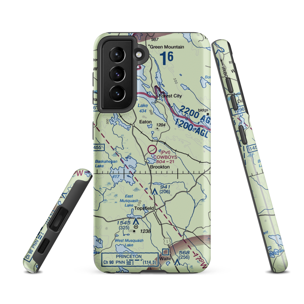 Cowboys Air Ranch Airport (84ME) VFR Sectional Samsung Phone Case Samsung Galaxy S21 FE model shown