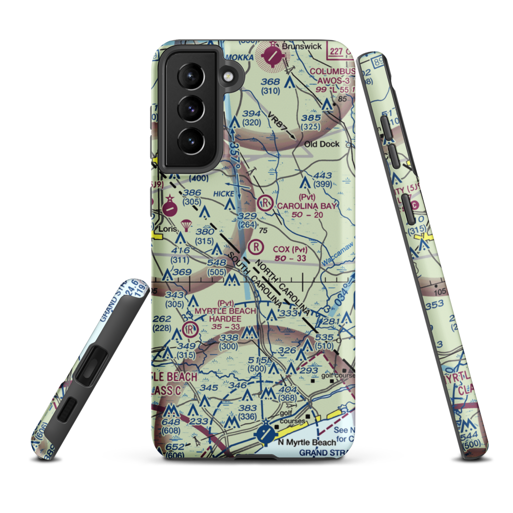 Cox Field (81NC) VFR Sectional Samsung Phone Case Samsung Galaxy S21 Plus model shown