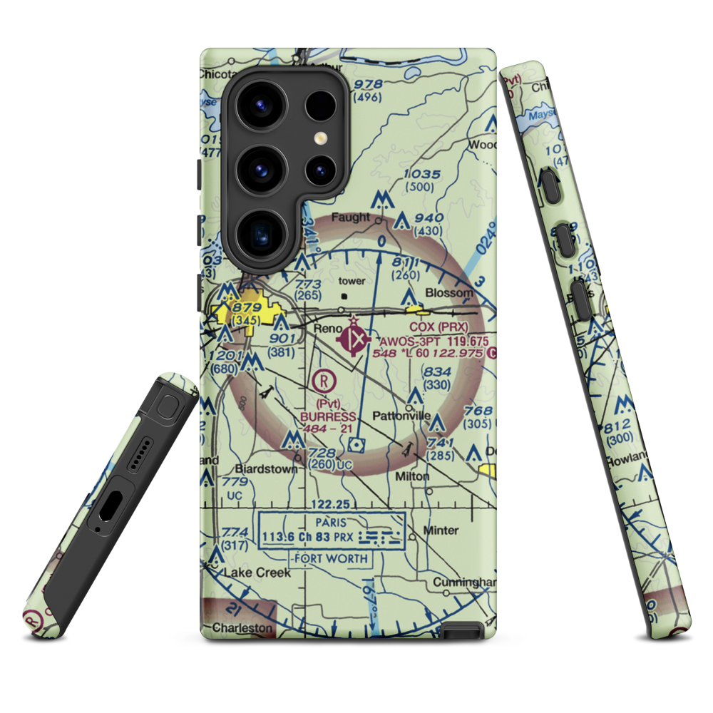 Cox Field (PRX) VFR Sectional Samsung Phone Case Samsung Galaxy S24 Ultra model shown