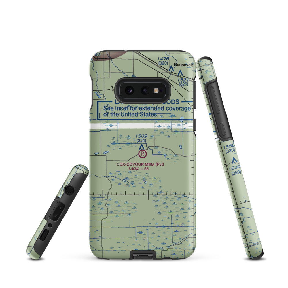 Cox-Coyour Meml Air Field (59MN) VFR Sectional Samsung Phone Case Samsung Galaxy S10e model shown