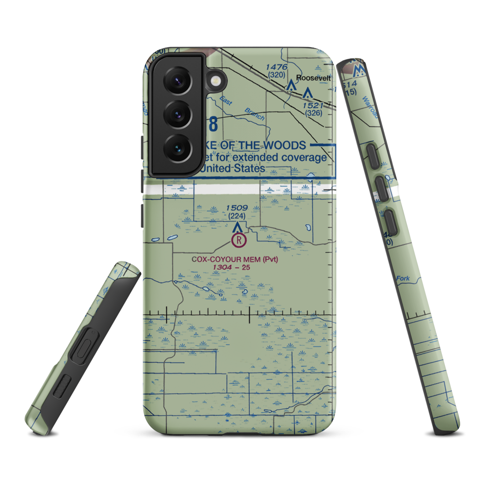 Cox-Coyour Meml Air Field (59MN) VFR Sectional Samsung Phone Case Samsung Galaxy S22 Plus model shown