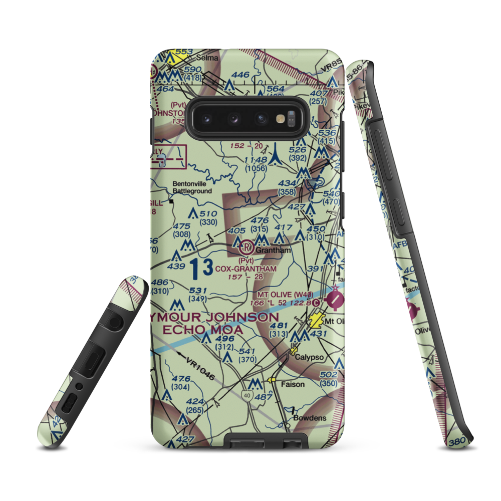 Cox-Grantham Airfield (6NC0) VFR Sectional Samsung Phone Case Samsung Galaxy S10 Plus model shown