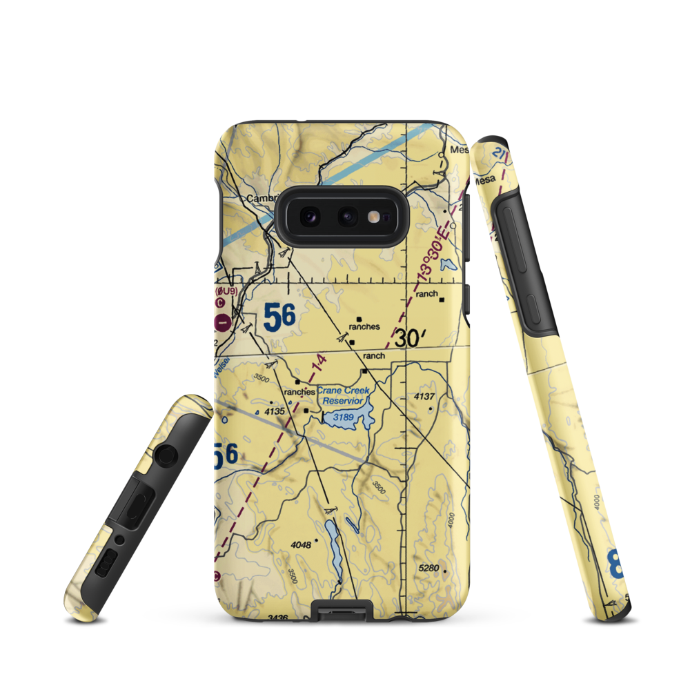Coyote Ridge Airport (17ID) VFR Sectional Samsung Phone Case Samsung Galaxy S10 Plus model shown