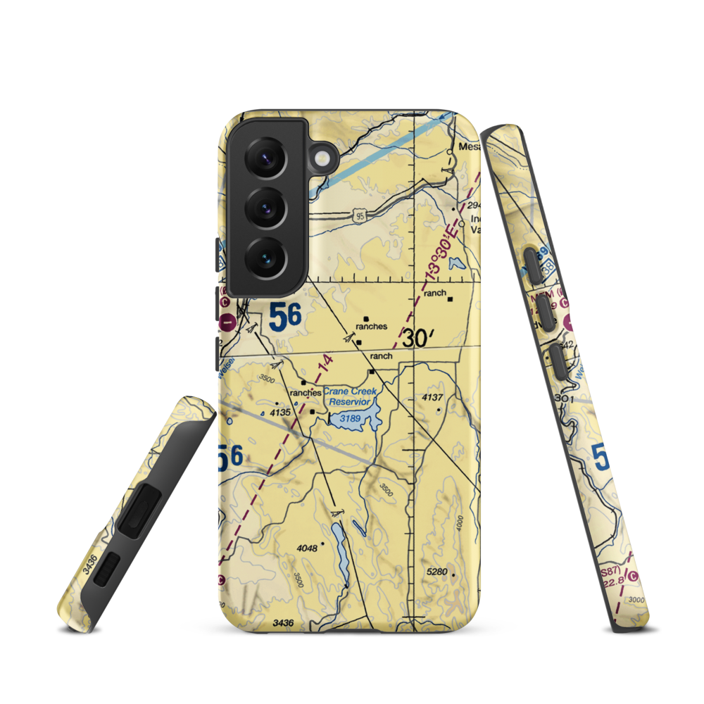 Coyote Ridge Airport (17ID) VFR Sectional Samsung Phone Case Samsung Galaxy S22 model shown