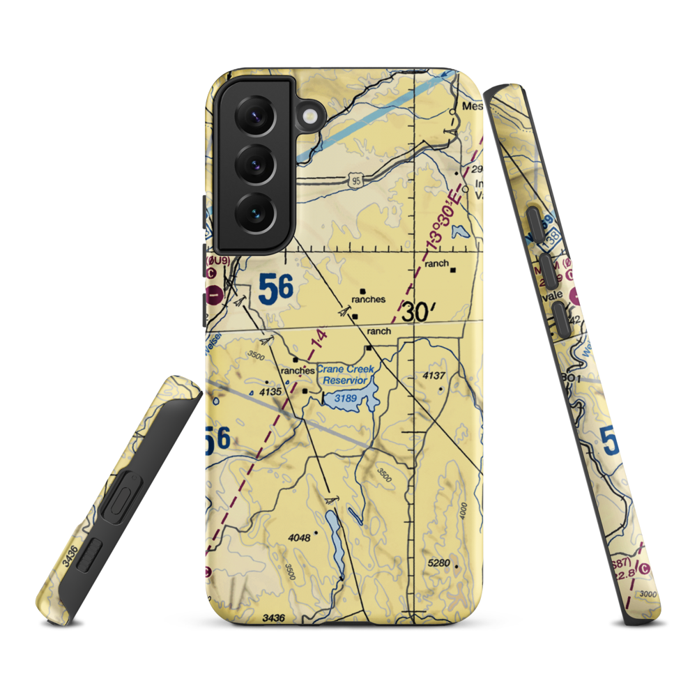 Coyote Ridge Airport (17ID) VFR Sectional Samsung Phone Case Samsung Galaxy S22 Plus model shown