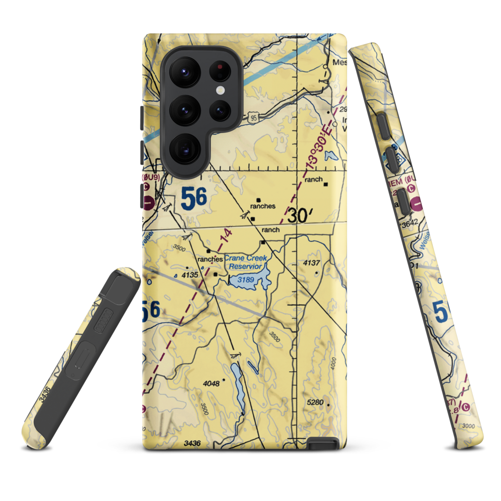 Coyote Ridge Airport (17ID) VFR Sectional Samsung Phone Case Samsung Galaxy S22 Ultra model shown