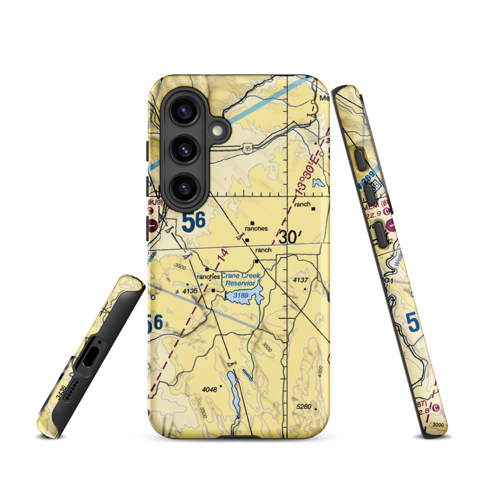 Coyote Ridge Airport (17ID) VFR Sectional Samsung Phone Case Samsung Galaxy S24 model shown