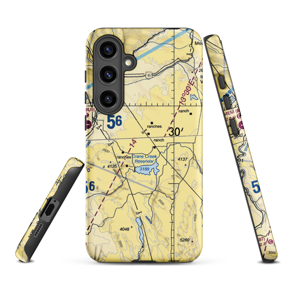 Coyote Ridge Airport (17ID) VFR Sectional Samsung Phone Case Samsung Galaxy S24 Plus model shown