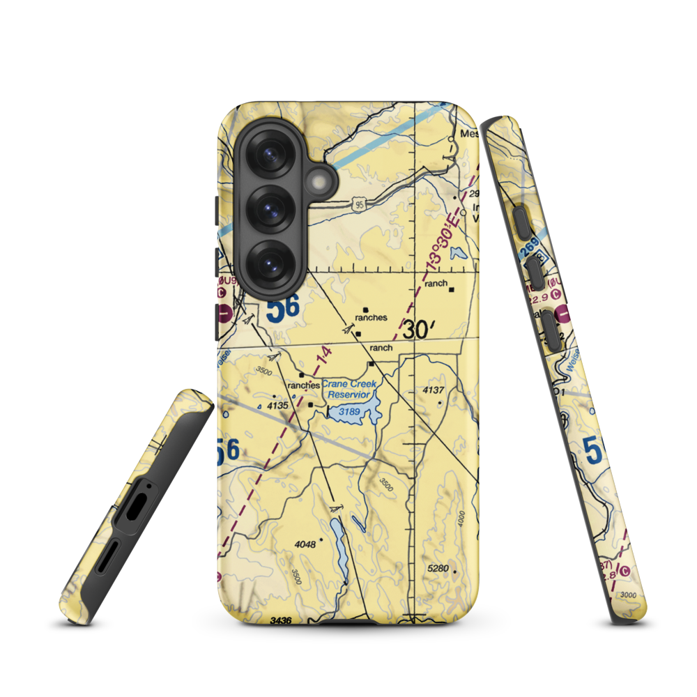 Coyote Ridge Airport (17ID) VFR Sectional Samsung Phone Case Samsung Galaxy S25 model shown
