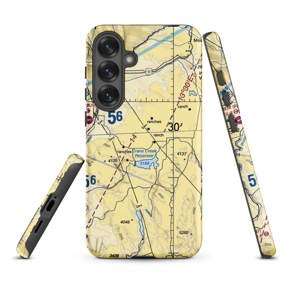 Coyote Ridge Airport (17ID) VFR Sectional Samsung Phone Case Samsung Galaxy S25 Plus model shown