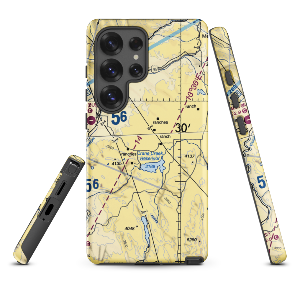 Coyote Ridge Airport (17ID) VFR Sectional Samsung Phone Case Samsung Galaxy S25 Ultra model shown