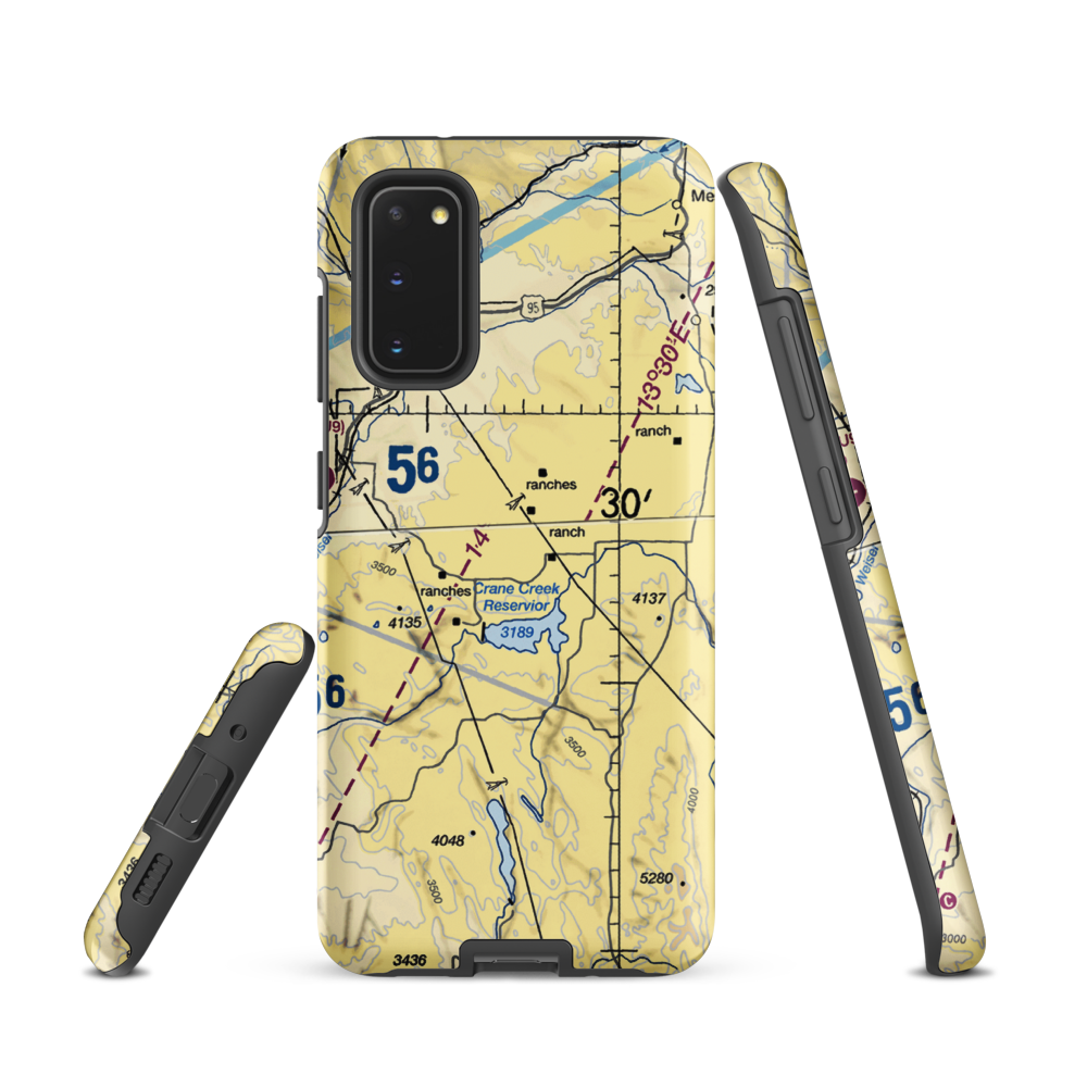 Coyote Ridge Airport (17ID) VFR Sectional Samsung Phone Case Samsung Galaxy S20 model shown