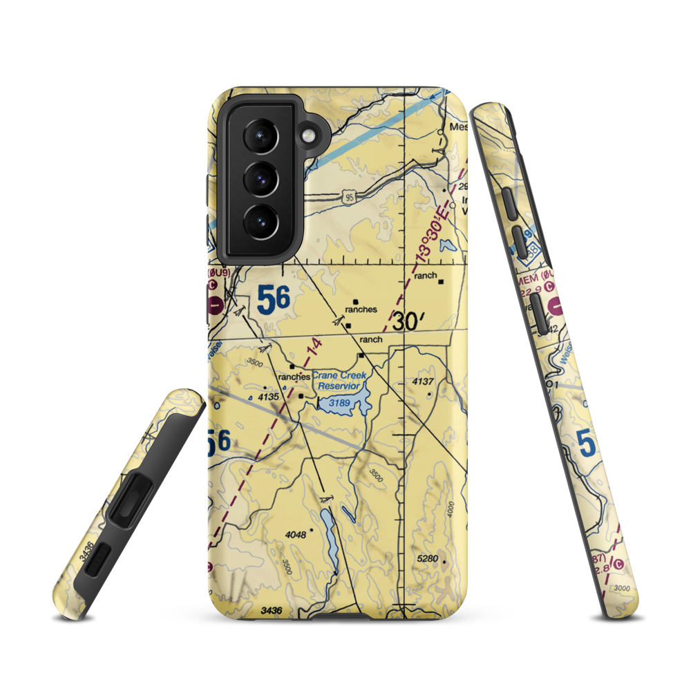 Coyote Ridge Airport (17ID) VFR Sectional Samsung Phone Case Samsung Galaxy S21 model shown