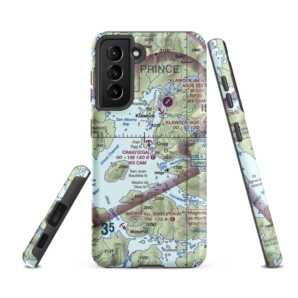 Craig Seaplane Base (CGA) VFR Sectional Samsung Phone Case Samsung Galaxy S21 FE model shown