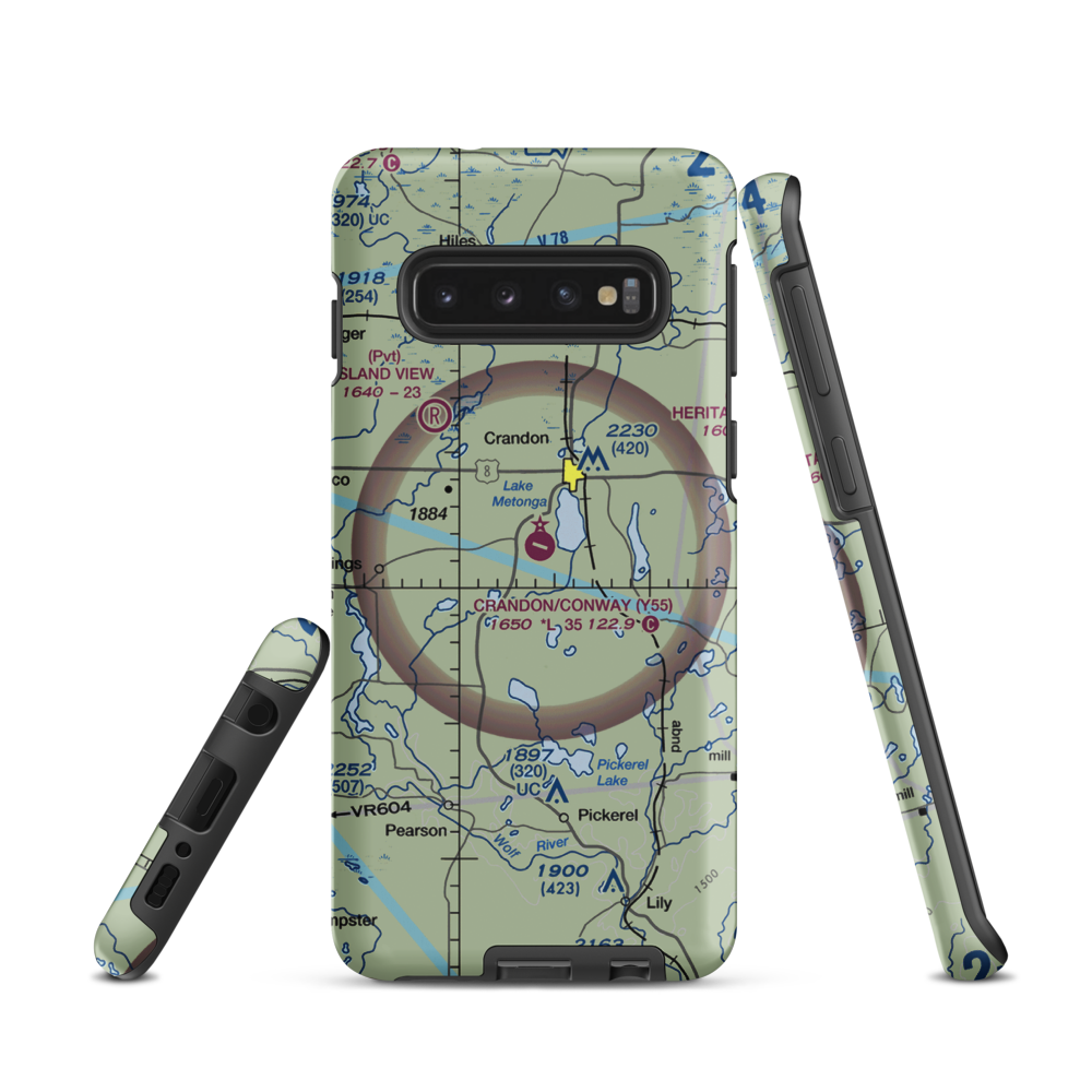 Crandon Municipal Airport (Y55) VFR Sectional Samsung Phone Case Samsung Galaxy S10 model shown
