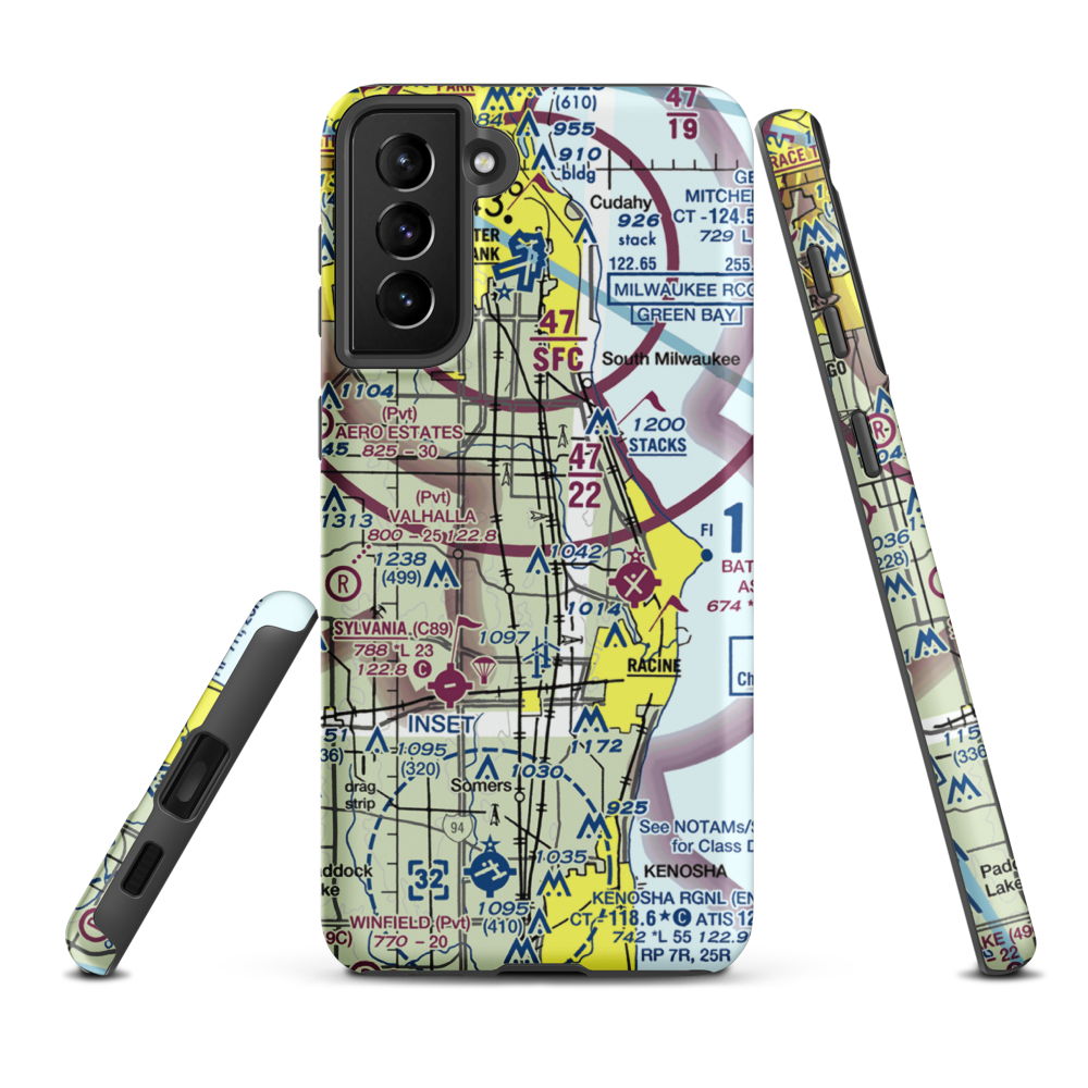 Crash In International Airport (0WI5) VFR Sectional Samsung Phone Case Samsung Galaxy S21 Plus model shown