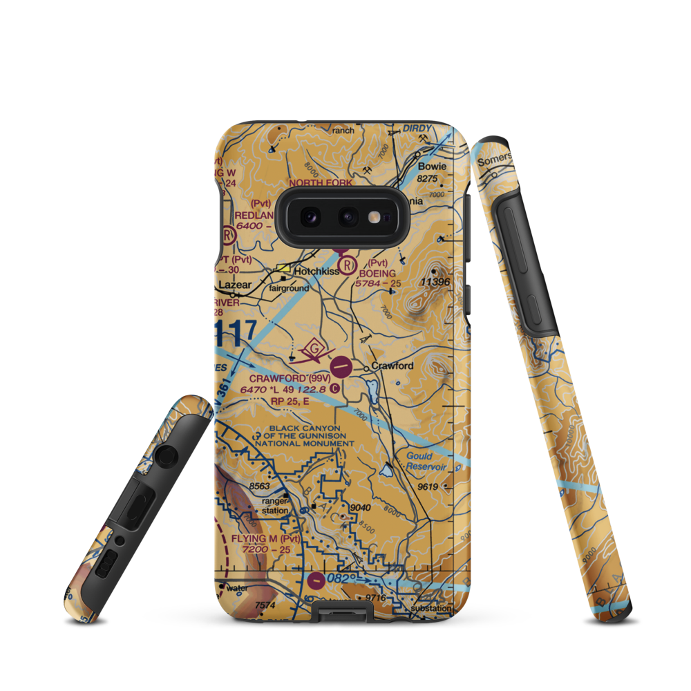 Crawford Airport (99V) VFR Sectional Samsung Phone Case Samsung Galaxy S10 Plus model shown