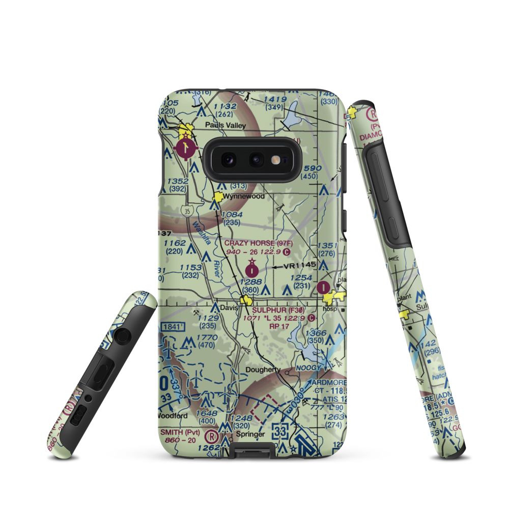 Crazy Horse Municipal Airport (97F) VFR Sectional Samsung Phone Case Samsung Galaxy S10 Plus model shown