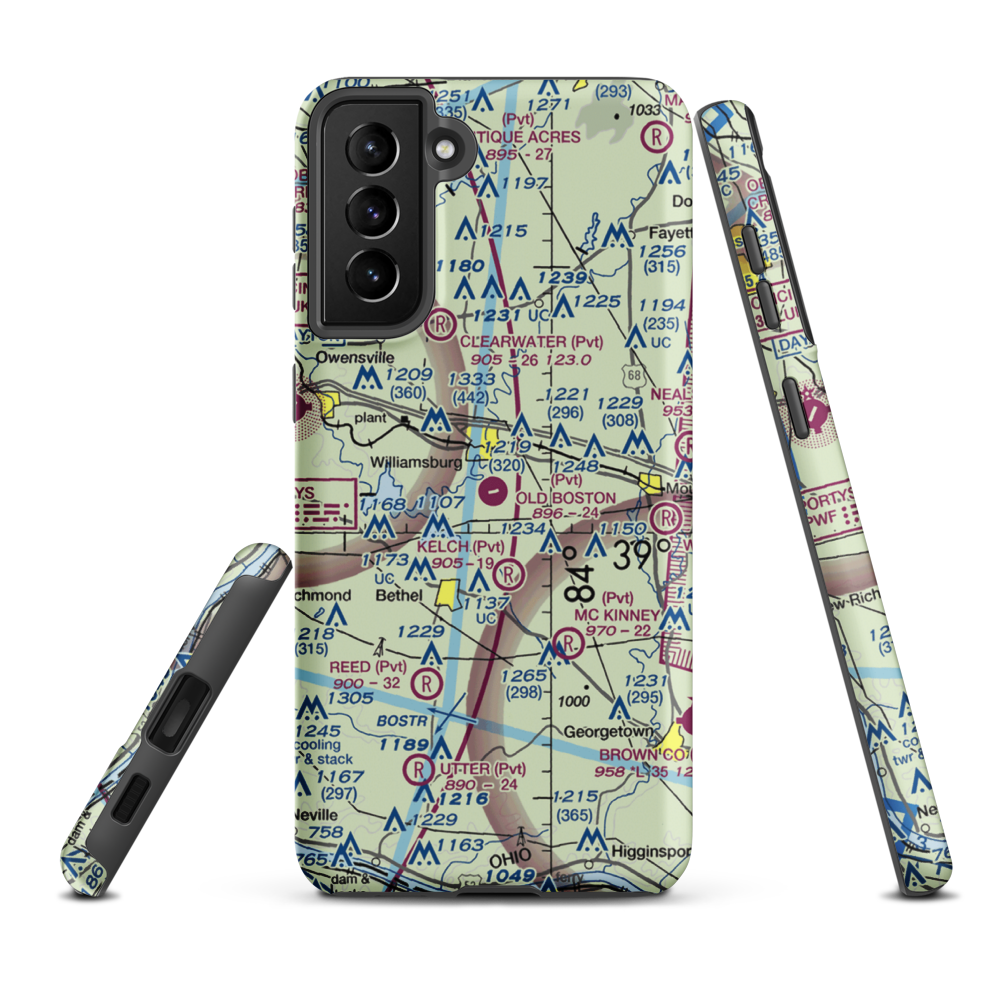Creager Airport (3OH7) VFR Sectional Samsung Phone Case Samsung Galaxy S21 FE model shown