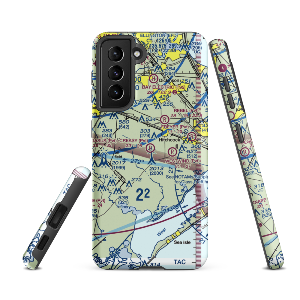 Creasy Airport (5TA5) VFR Sectional Samsung Phone Case Samsung Galaxy S21 FE model shown