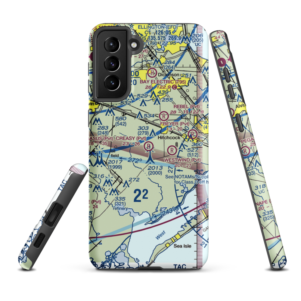 Creasy Airport (5TA5) VFR Sectional Samsung Phone Case Samsung Galaxy S21 FE model shown
