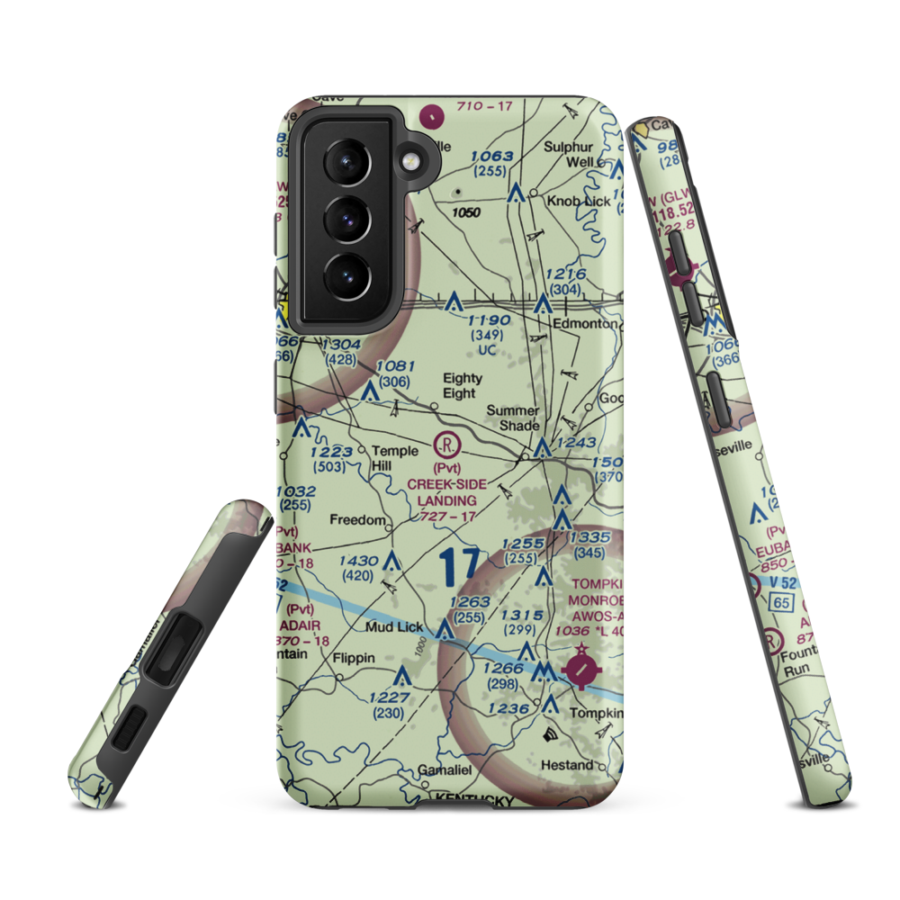 Creek Side Landing Airport (4KY1) VFR Sectional Samsung Phone Case Samsung Galaxy S21 FE model shown