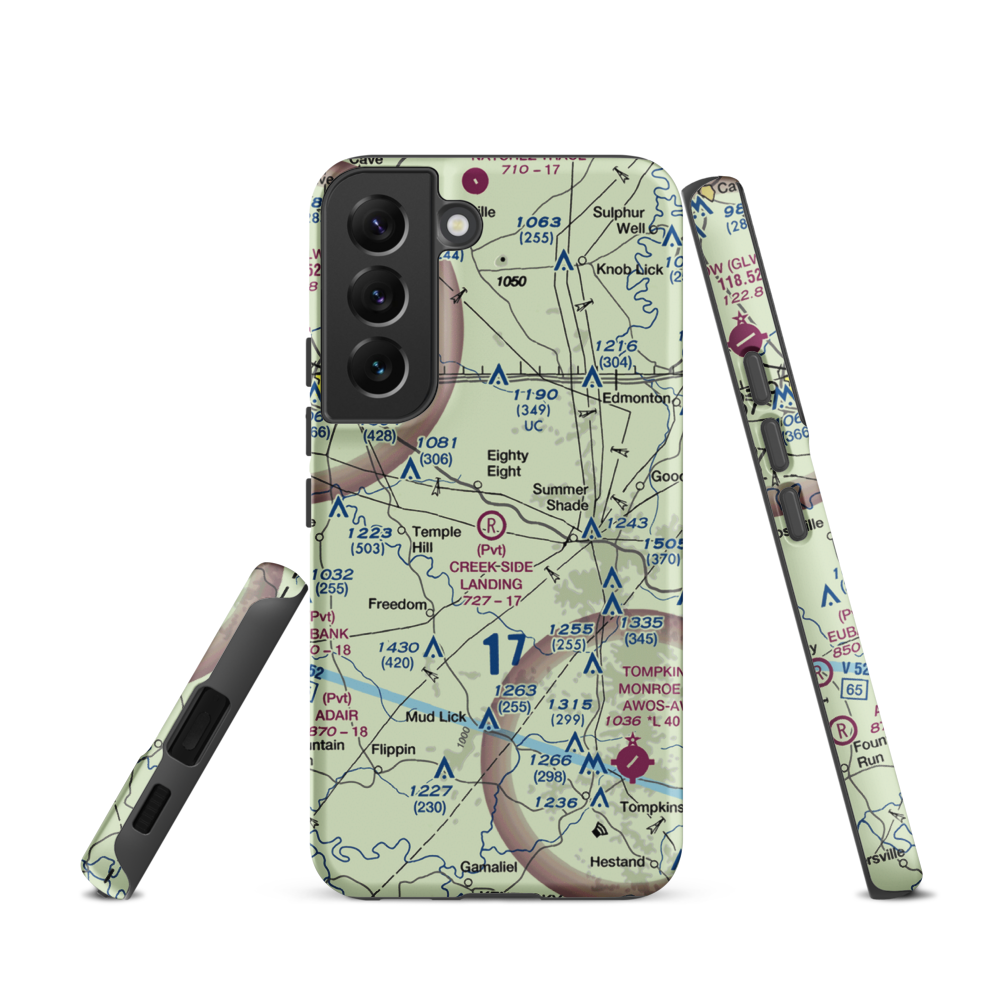 Creek Side Landing Airport (4KY1) VFR Sectional Samsung Phone Case Samsung Galaxy S22 model shown
