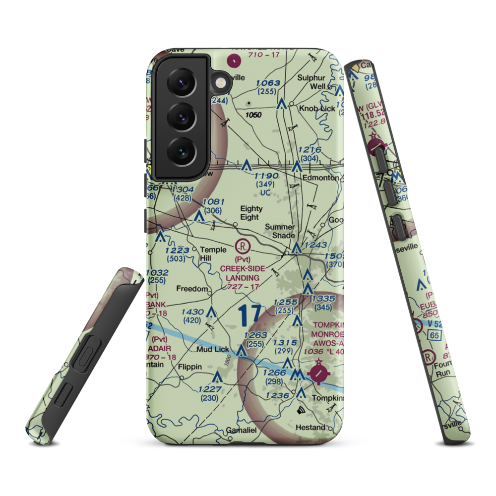 Creek Side Landing Airport (4KY1) VFR Sectional Samsung Phone Case Samsung Galaxy S22 Plus model shown