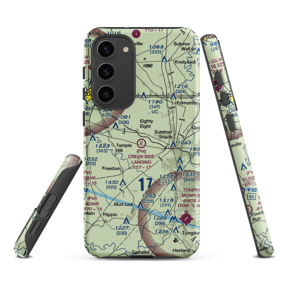 Creek Side Landing Airport (4KY1) VFR Sectional Samsung Phone Case Samsung Galaxy S23 Plus model shown