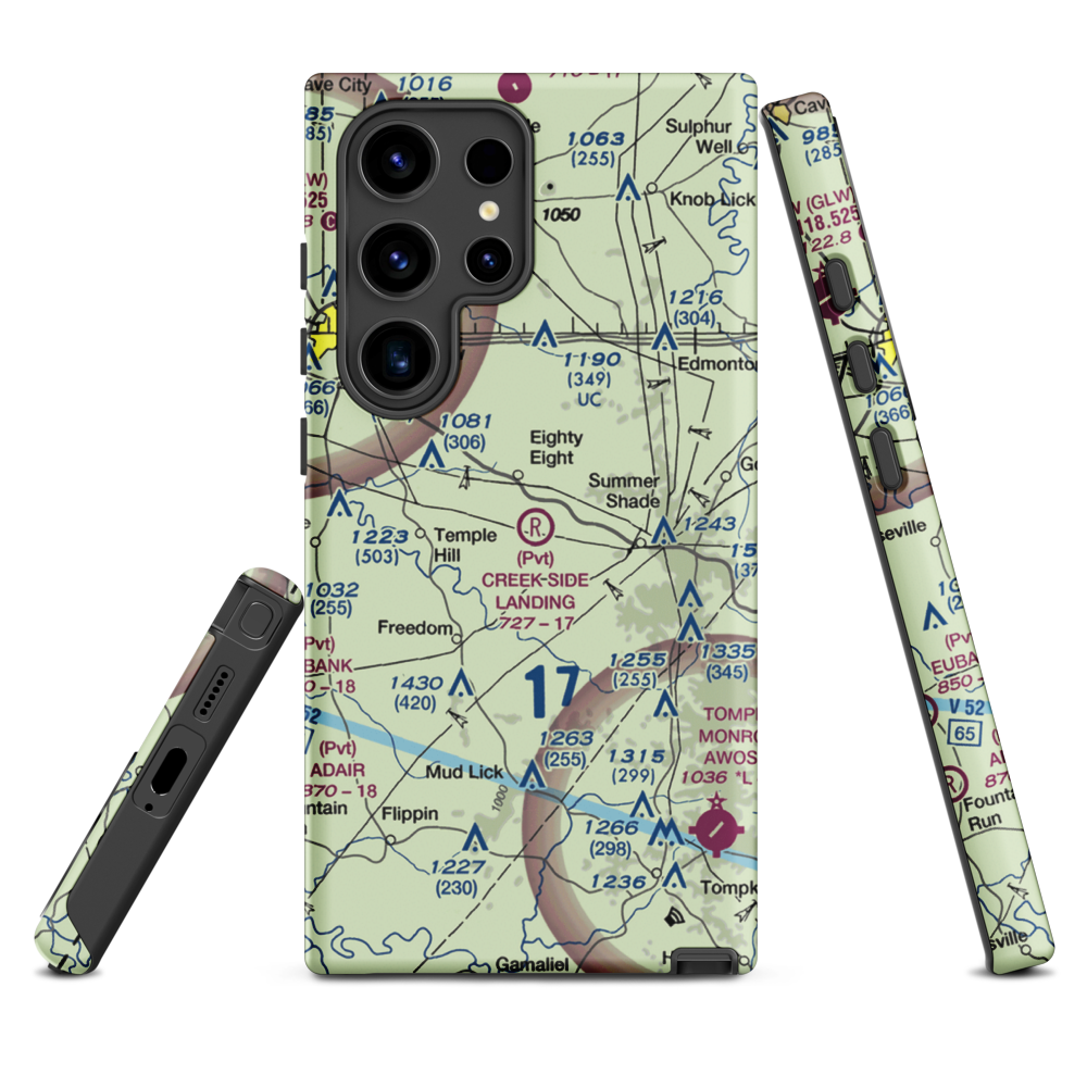 Creek Side Landing Airport (4KY1) VFR Sectional Samsung Phone Case Samsung Galaxy S24 Ultra model shown