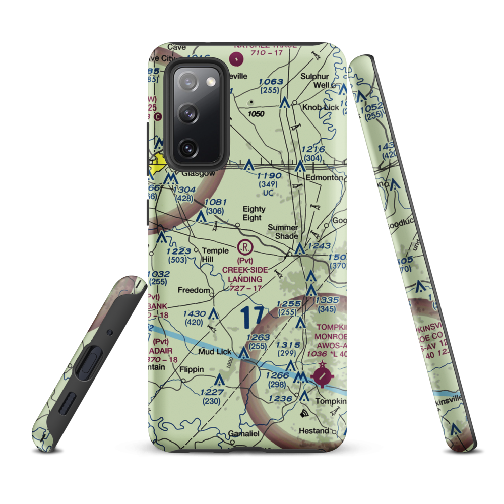 Creek Side Landing Airport (4KY1) VFR Sectional Samsung Phone Case Samsung Galaxy S20 FE model shown