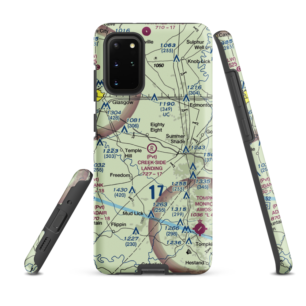Creek Side Landing Airport (4KY1) VFR Sectional Samsung Phone Case Samsung Galaxy S20 Plus model shown