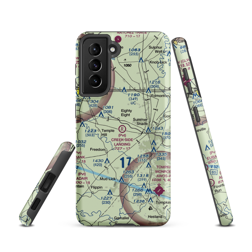 Creek Side Landing Airport (4KY1) VFR Sectional Samsung Phone Case Samsung Galaxy S21 model shown