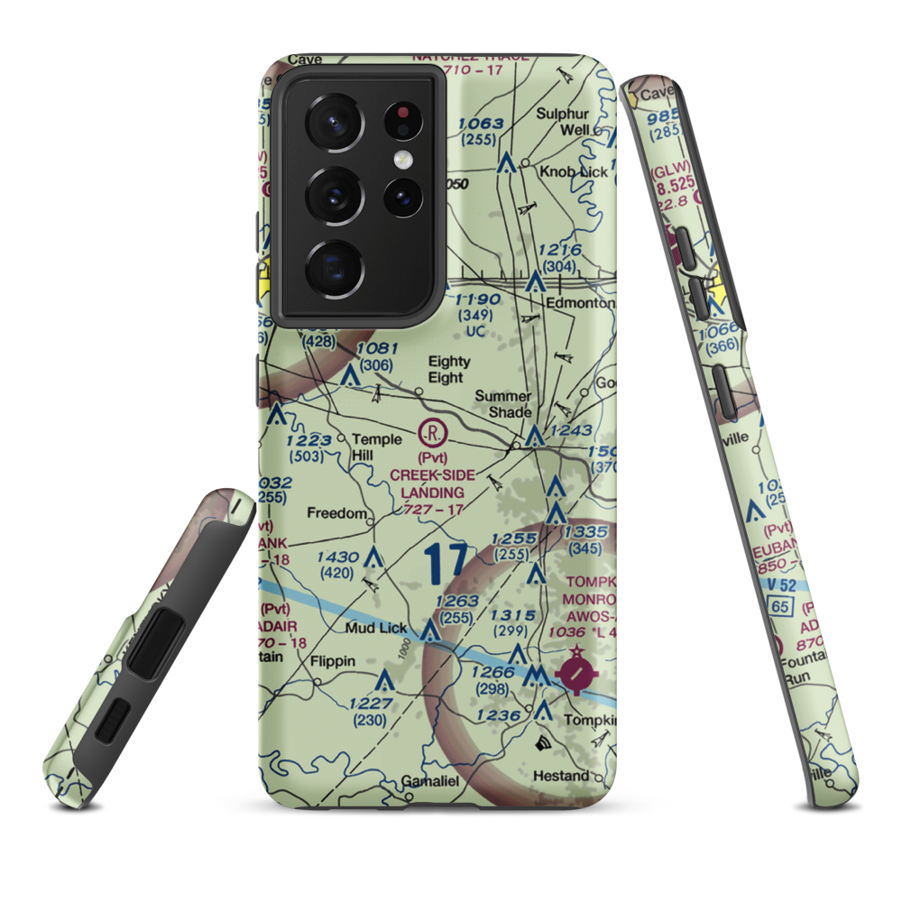 Creek Side Landing Airport (4KY1) VFR Sectional Samsung Phone Case Samsung Galaxy S21 Ultra model shown