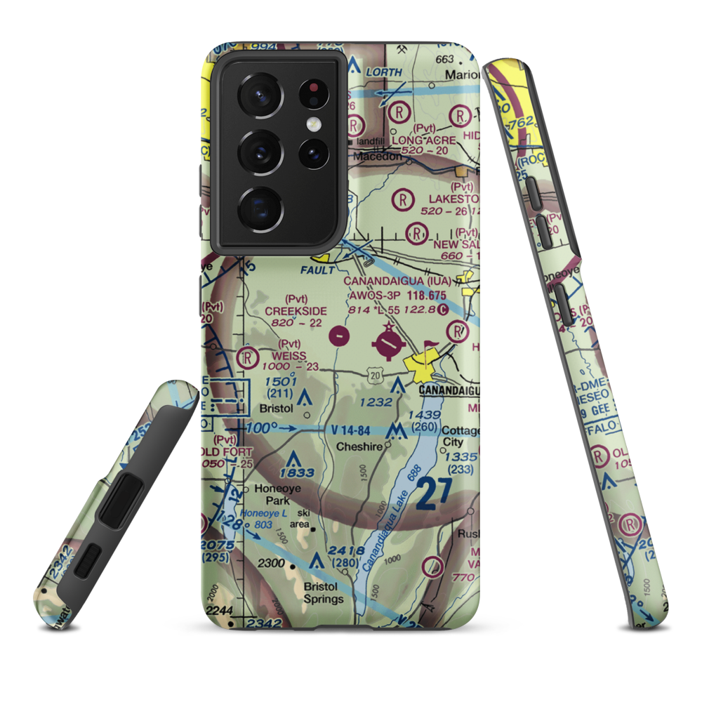 Creekside Airport (D67) VFR Sectional Samsung Phone Case Samsung Galaxy S21 Plus model shown