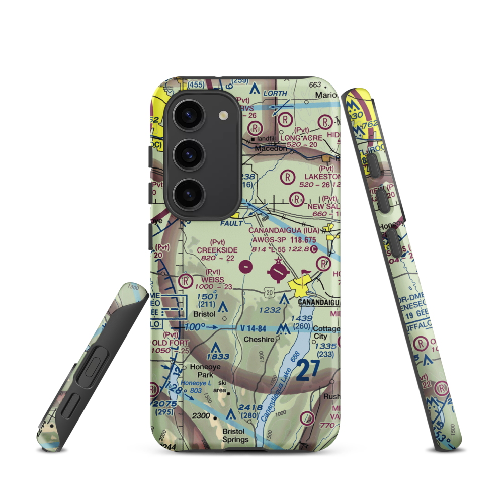 Creekside Airport (NY95) VFR Sectional Samsung Phone Case Samsung Galaxy S23 model shown