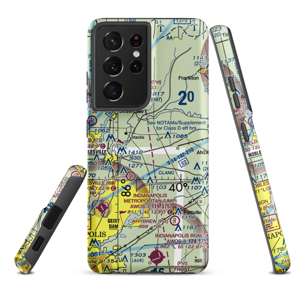 Creekside Farm Airport (II42) VFR Sectional Samsung Phone Case Samsung Galaxy S21 Plus model shown