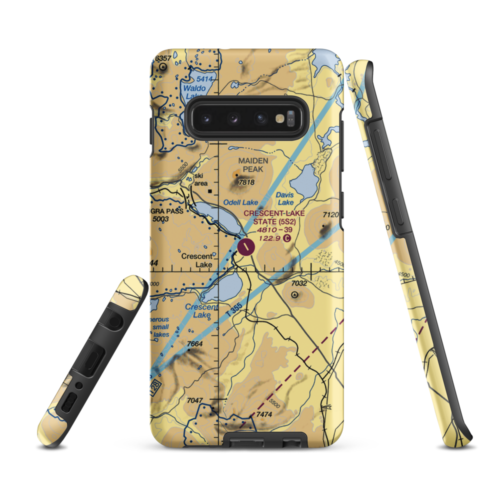 Crescent Lake State Airport (5S2) VFR Sectional Samsung Phone Case Samsung Galaxy S10e model shown