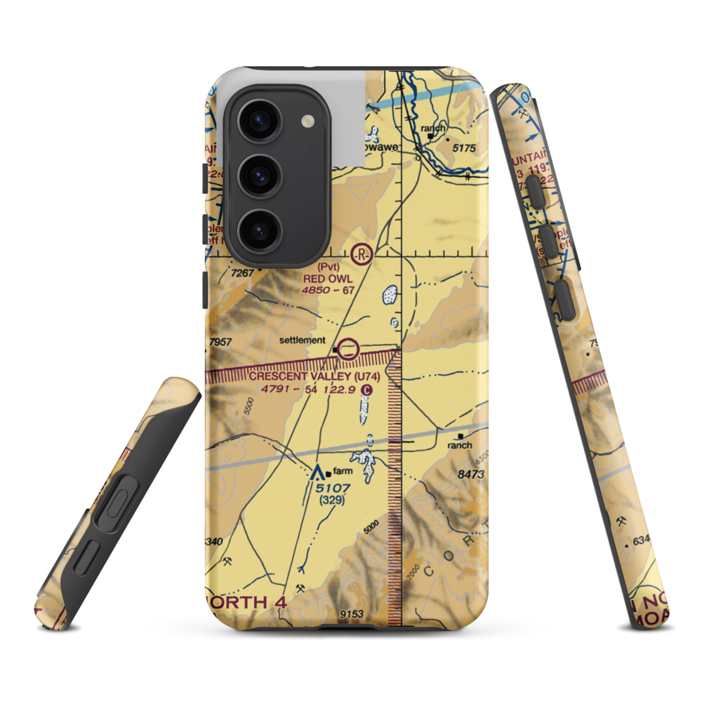 Crescent Valley Airport (U74) VFR Sectional Samsung Phone Case Samsung Galaxy S23 Plus model shown